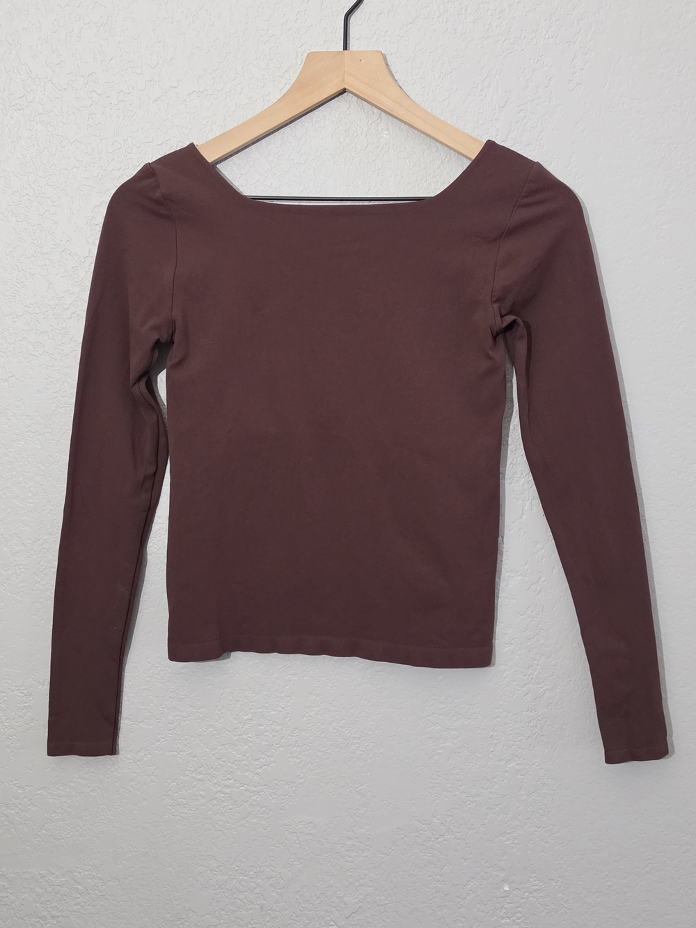 Intimately Free People Clean Lines Long Sleeve Top Chocolate/Merlot Women M/L - Picture 7 of 7